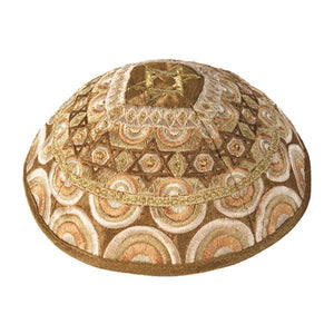 Kippah - Embroidered - Magen David - Gold