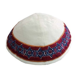 Kippah - Embroidered - Magen David - Multicolored II