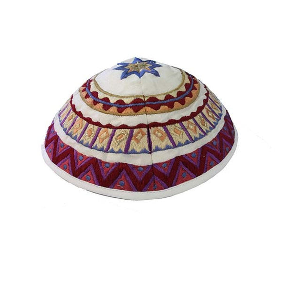 Kippah - Embroidered - Abstract - Multicolored