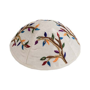 Kippah - Embroidered - Tree Of Life - Multicolored