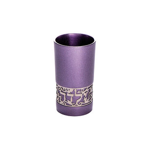 Kiddush Cup "Yalda Tova" & Metal Cutout - Purple