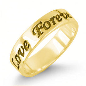 Gold-Plated Sterling Silver English Engraved Personalized Band Ring