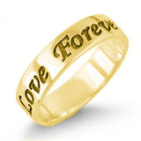 14K Gold English Engraved Personalized Band Ring