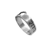 Sterling Silver Hebrew and English Name with Heart Ring