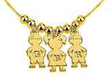 Gold-Plated Silver Boy/Girl Charm Letter Necklace