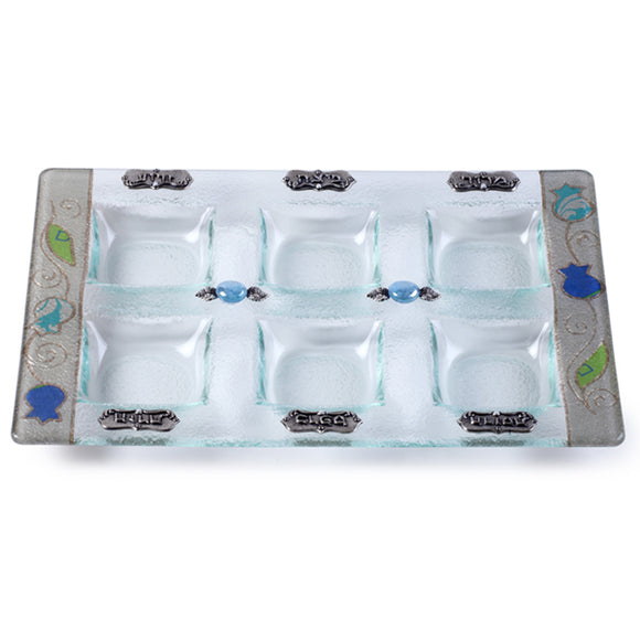 Rectangular Passover Plate - Tulips