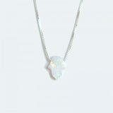 Opal "Hamsa" Silver/Gold-Plated Necklace